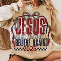 Jesus Make America Believe Again Shirt Shirt Coquette 4Th July Shirt Christian 4Th July Shirt American Girl Shirt Jesus Shirt Memorial Day Shirt T-Shirts