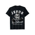 Jesus Deadlifter Funny Pure Cotton Casual Crew Neck Short Sleeve Tops T-Shirts