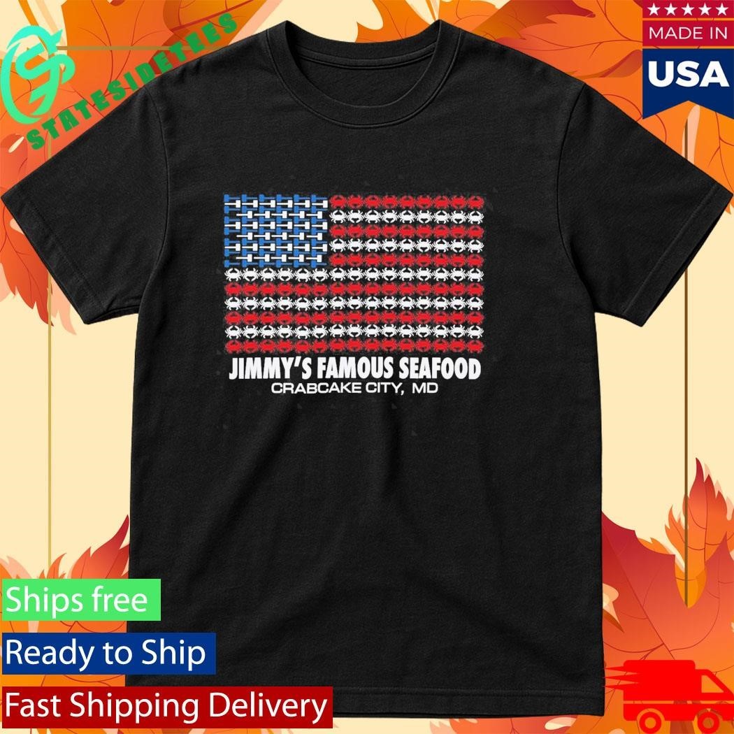 Jimmy’s Famous Seafood Crab Flag Shirt Unisex , , , Long Sleeve Tee