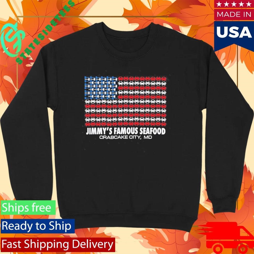 Jimmy’s Famous Seafood Crab Flag Shirt Unisex , , , Long Sleeve Tee