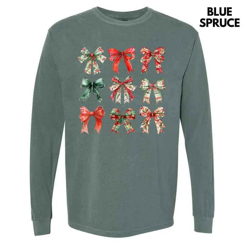 Jolly Bow Collage Long Sleeve Comfort Colors 'NLB' T-Shirts