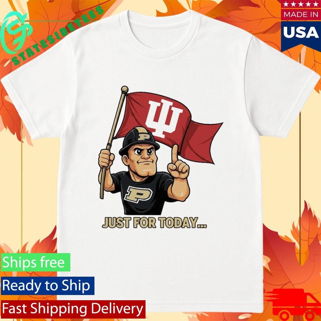Just For Today Purdue Pete With Flag Indiana Hoosier Shirt Unisex , , , Long Sleeve Tee