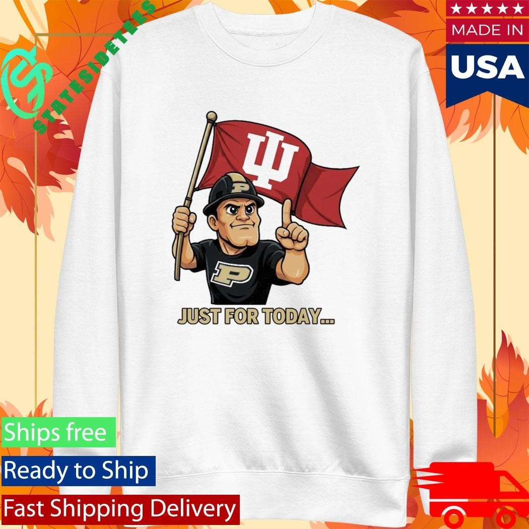 Just For Today Purdue Pete With Flag Indiana Hoosier Shirt Unisex , , , Long Sleeve Tee