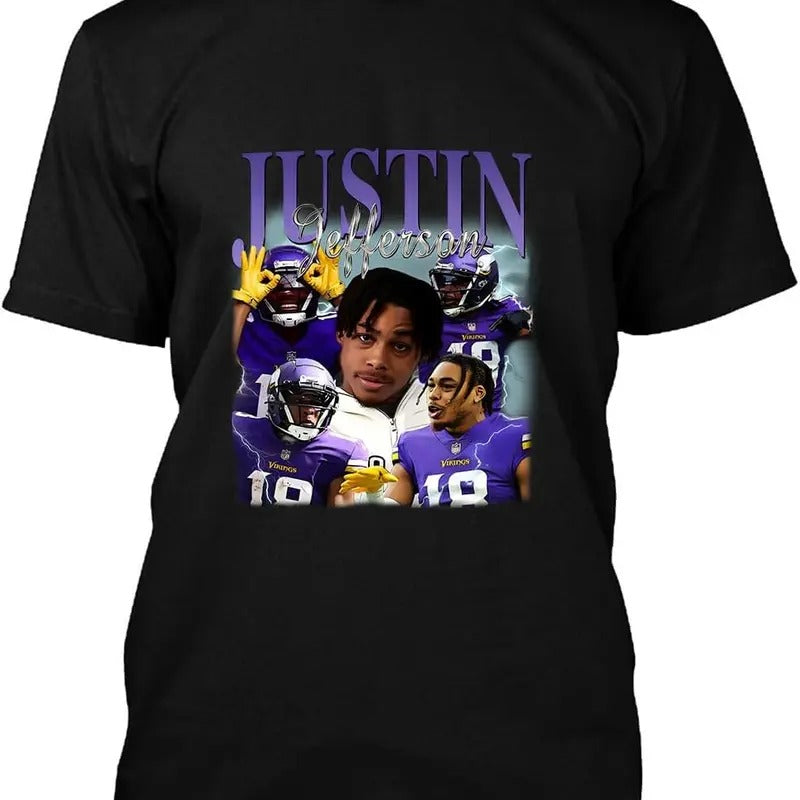 Justin Jefferson Vintage Black White Other T-Shirts