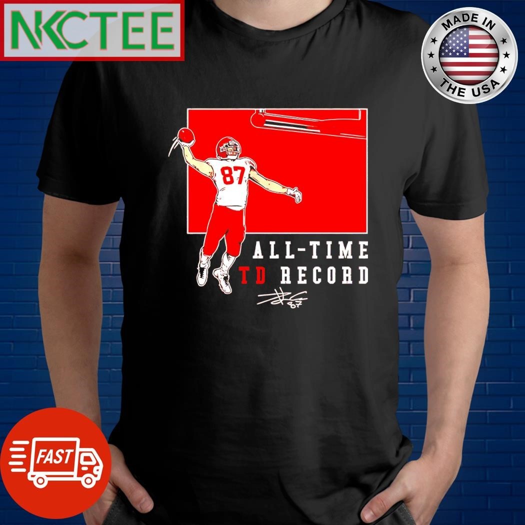 Kansas City Chiefs Travis Kelce 77th Touchdown all-time TD record signature fly shirt Unisex , , , Long Sleeve Tee