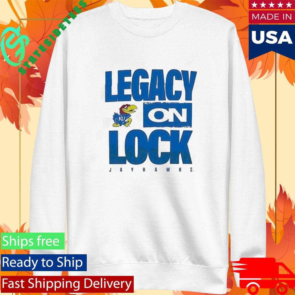 Kansas Jayhawks Legacy On Lock Shirt Unisex , , , Long Sleeve Tee