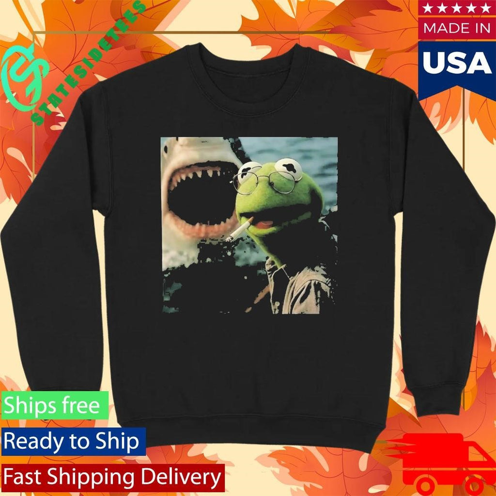 Kermit The Frog Smoking Meme Shirt Unisex , , , Long Sleeve Tee