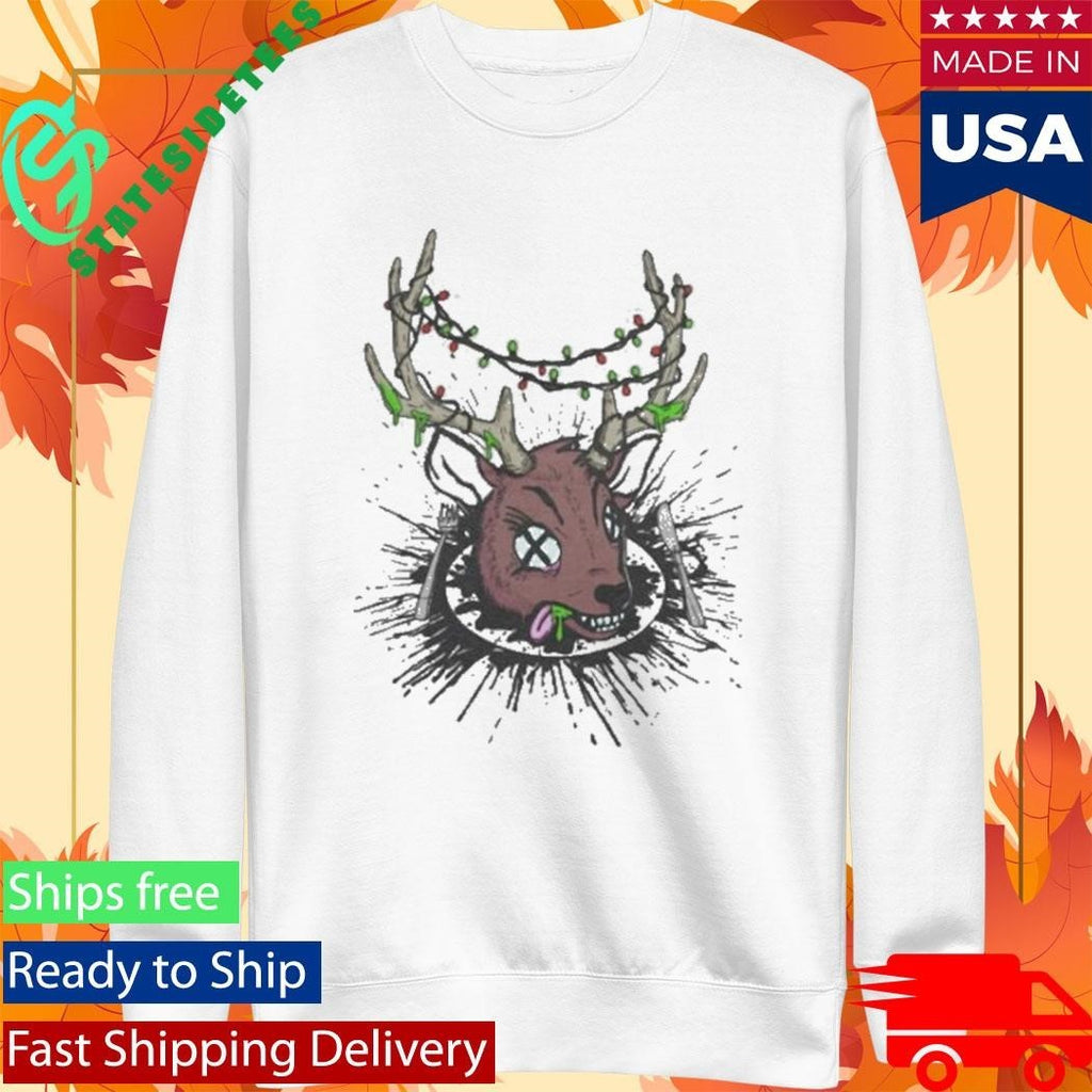 Kerrang Reindeer In Blood Shirt Unisex , , , Long Sleeve Tee