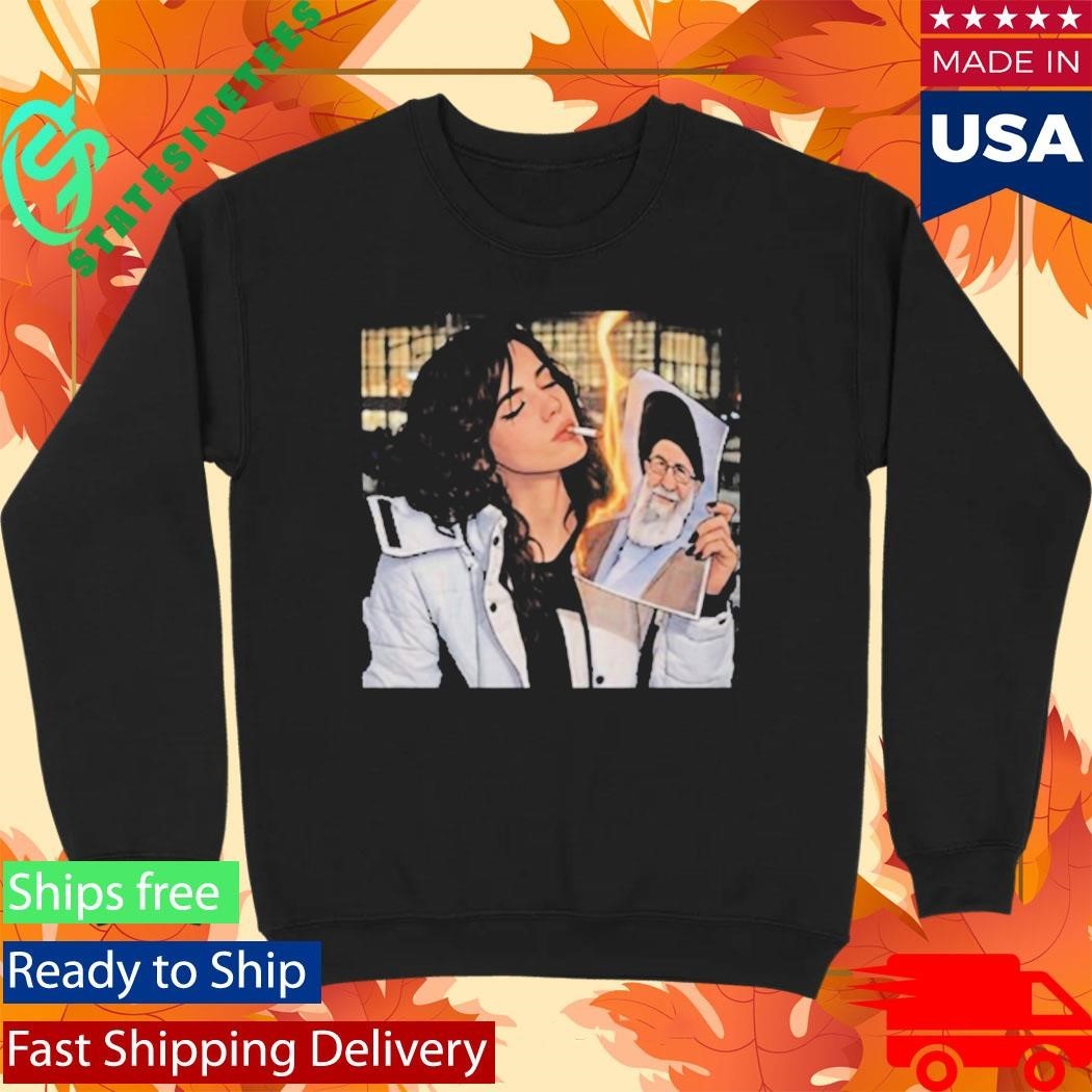 Khamenei In Ashes Cigarette Of Rebellion Iran Revolution Shirt Unisex , , , Long Sleeve Tee