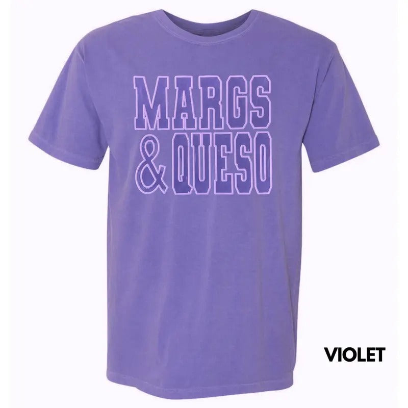 Lavender Margs & Queso Puff Comfort Colors T-Shirts