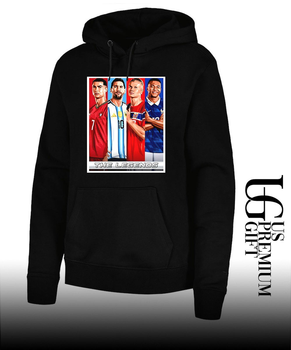 Legends Ronaldo Messi Mbappe Haaland Football portraits shirt