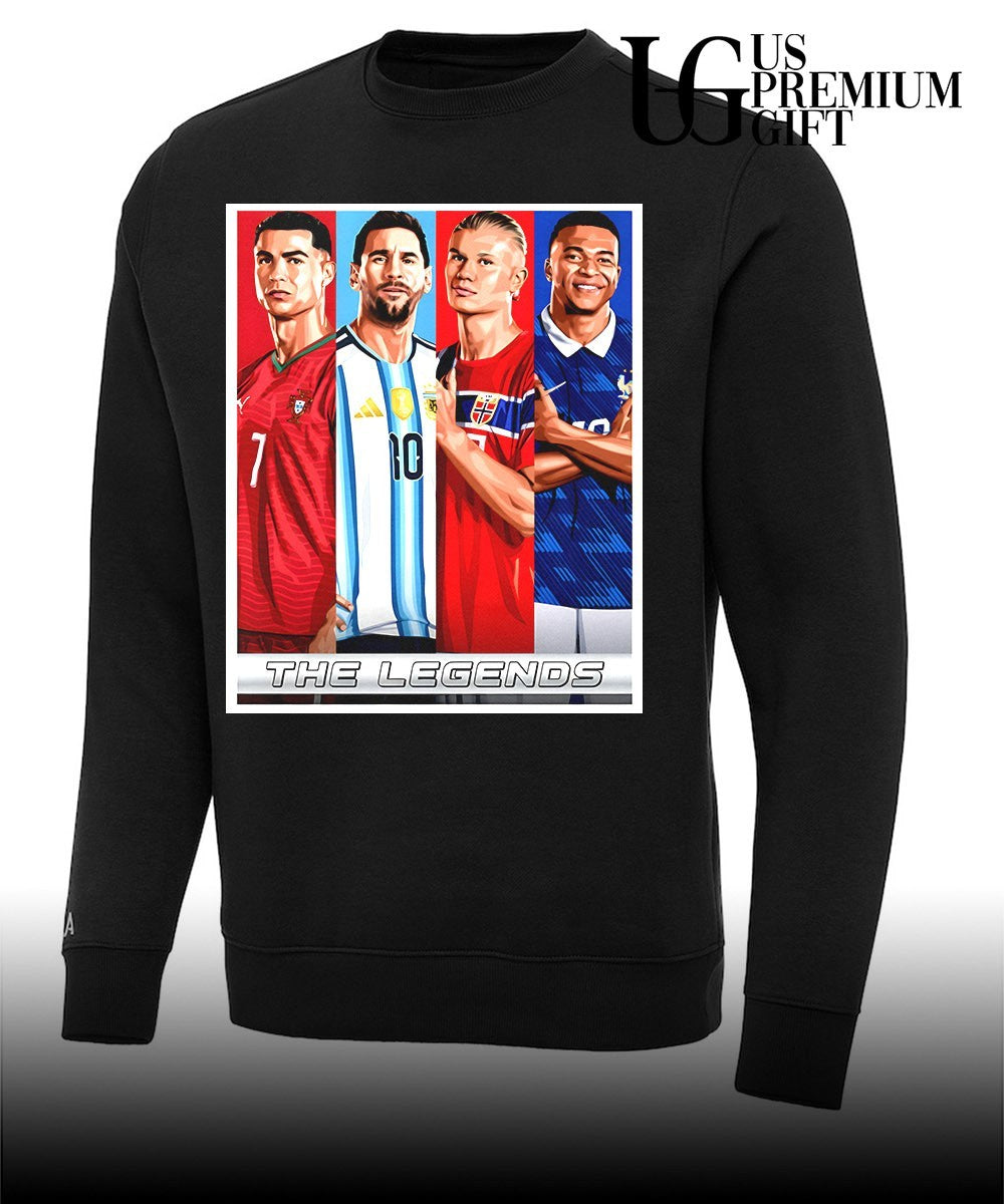 Legends Ronaldo Messi Mbappe Haaland Football portraits shirt