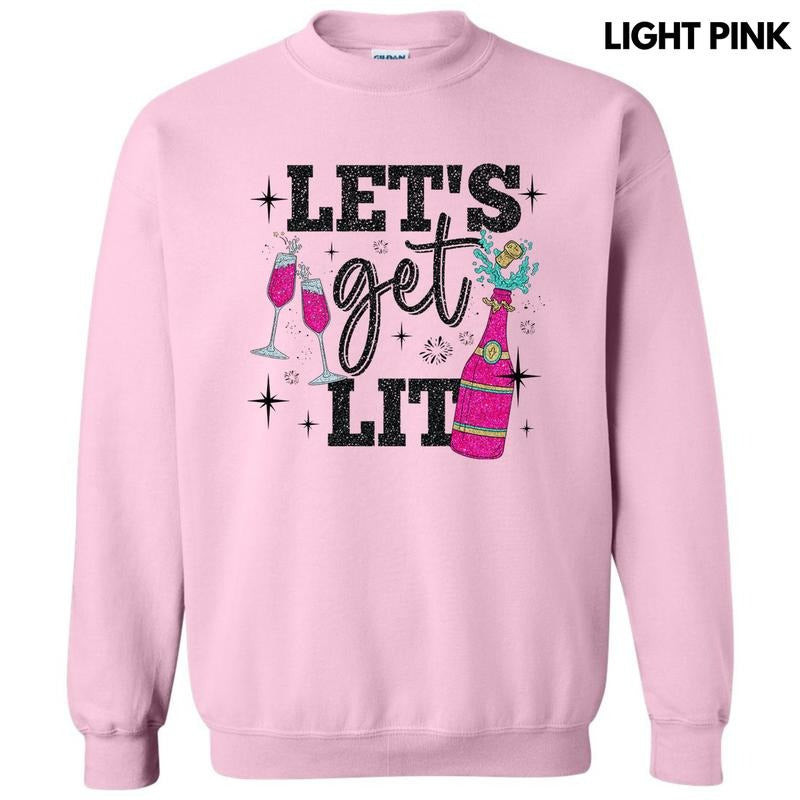 Let'S Get Lit Faux Glitter T-Shirts