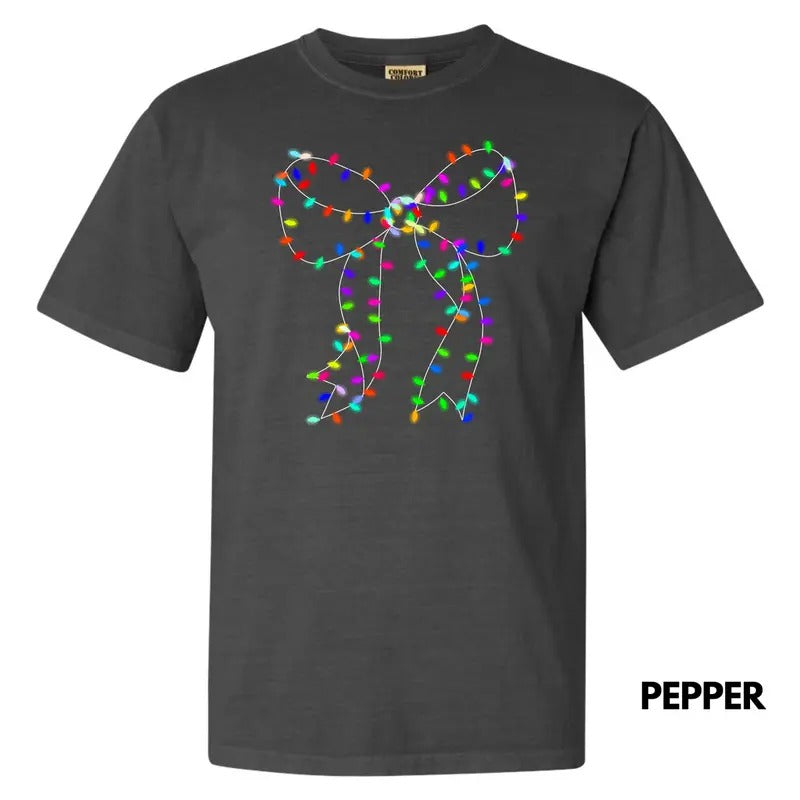 Lit Bulb Bow Comfort Colors 'NLB' T-Shirts