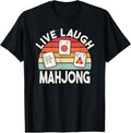 Live Laugh Mahjong Retro Mah Jongg Chinese Game Tiles T-Shirts