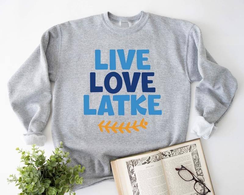 Live Love Latke Funny Hanukkah Jewish Religious Jewish Jewish Saying T-Shirts