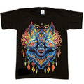 Lobo Azul Size Small. Talla S Black Cotton Wolf Casual Top Round Neck T-Shirts