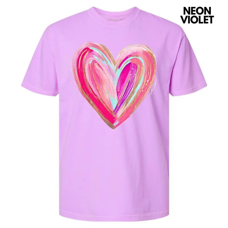 Love Brushstroke Heart Comfort Colors T-Shirts