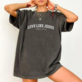 Love Like Jesus Shirt Christian Bible Verse Printed Tops Christian Shirt Comfy Jesus Lover Tops Womenswear Cotton Fabric Comfort Chic T-Shirts