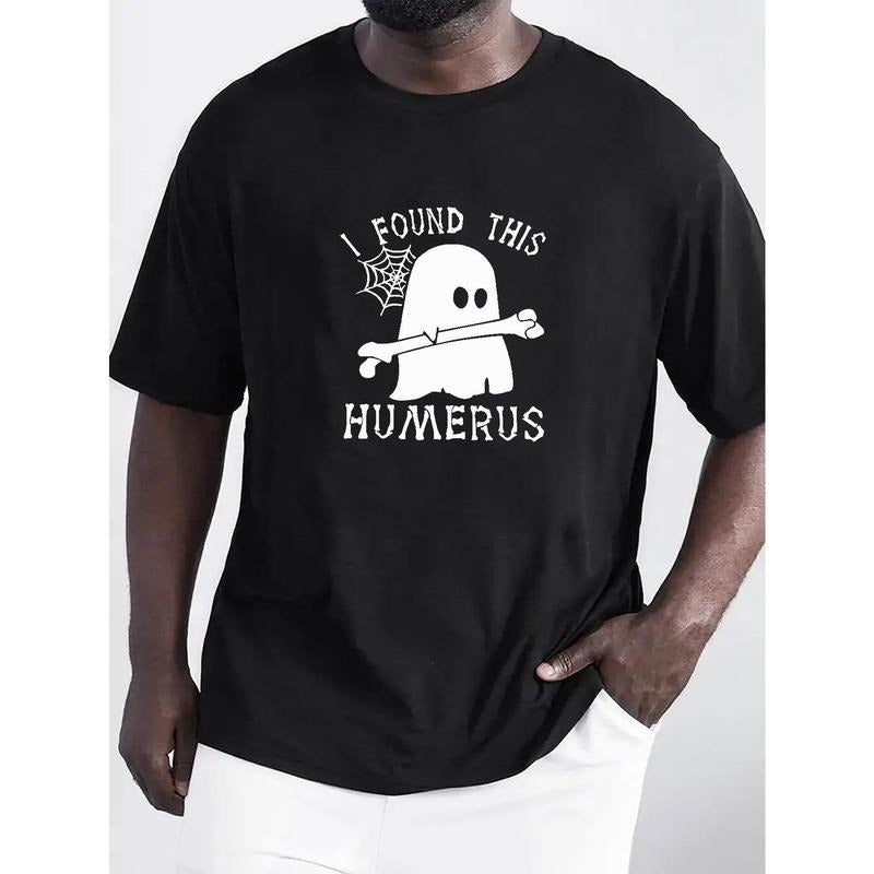 Ghost Cartoon Pattern Summer Outdoor Casual Male Halloween Made Usa T-Shirts