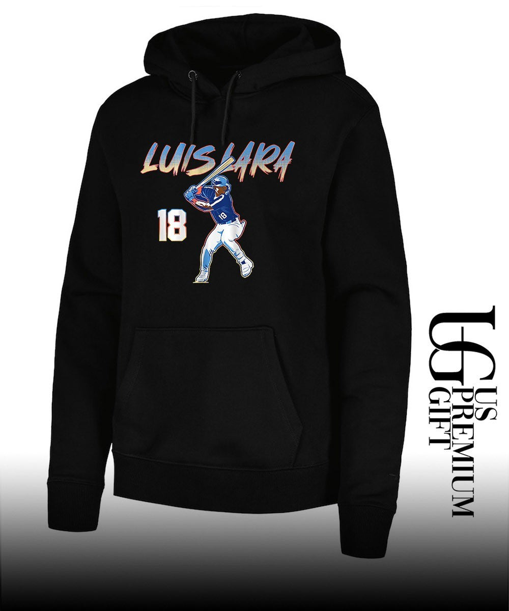 Luis Lara 18 Milwaukee Brewers baseball slugger swing number shirt