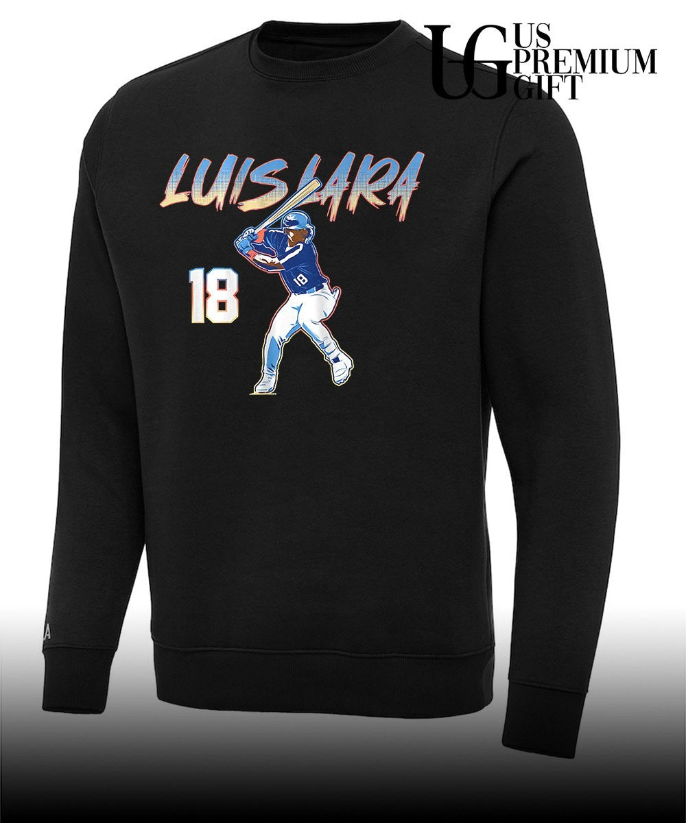 Luis Lara 18 Milwaukee Brewers baseball slugger swing number shirt