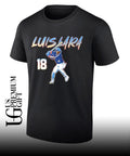Luis Lara 18 Milwaukee Brewers baseball slugger swing number shirt