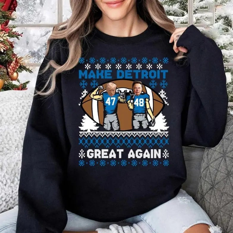 Make Detroit Football Great Again Ugly T-Shirts