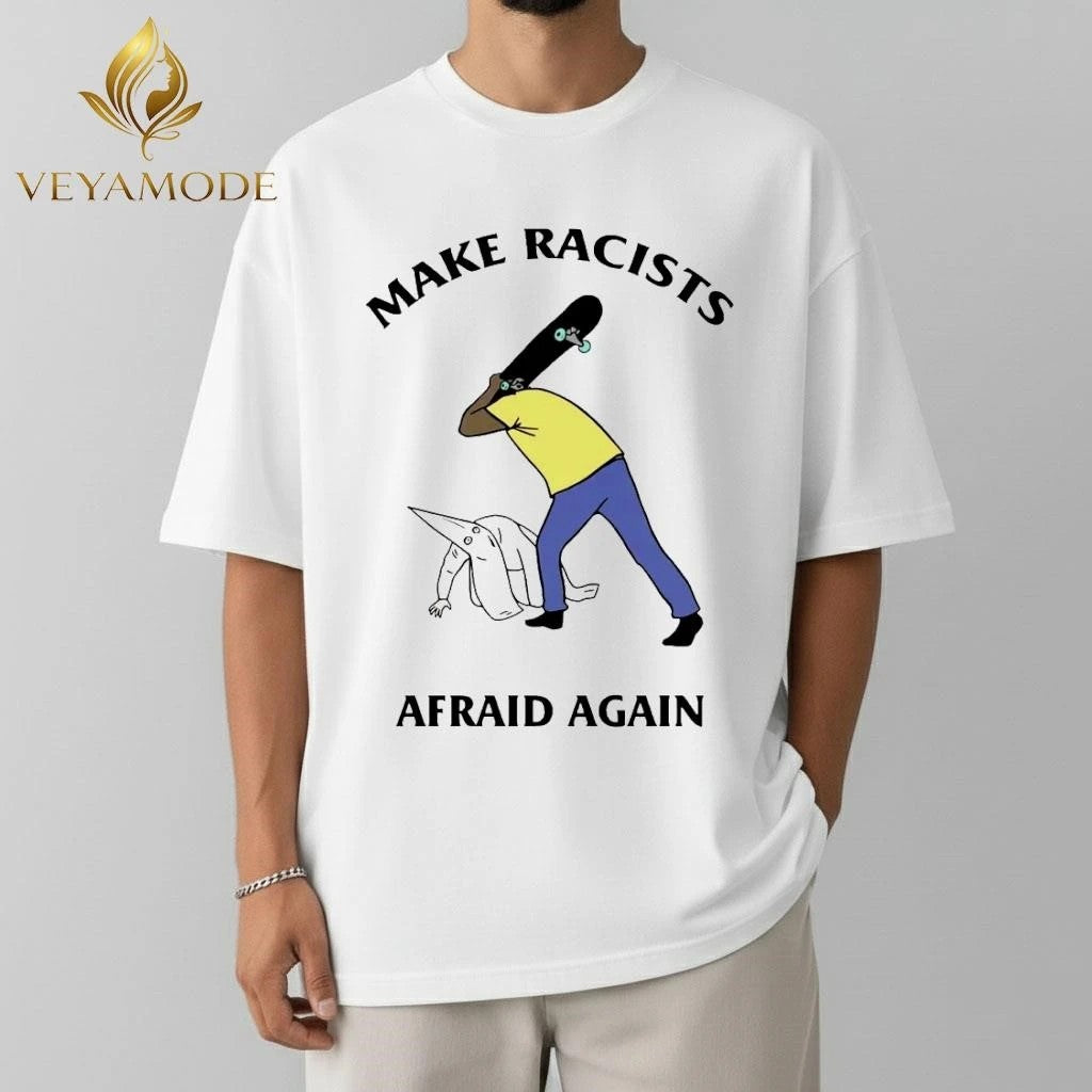 Make Racists afraid again Secret society mask tee Unisex , , , Long Sleeve Tee
