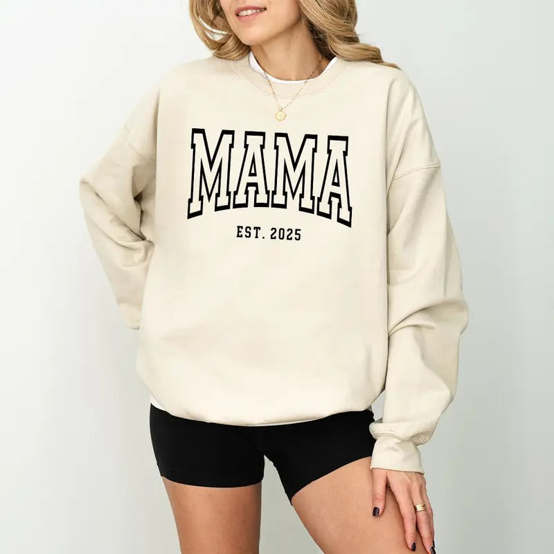 Mama Est 2025 Mama New Mom Mom Shirt Mom Mama Shirt T-Shirts