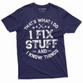 Funny I Fix Stuff Dad Husband Grandpa Mechanic Engineer Garage Shirt T-Shirts