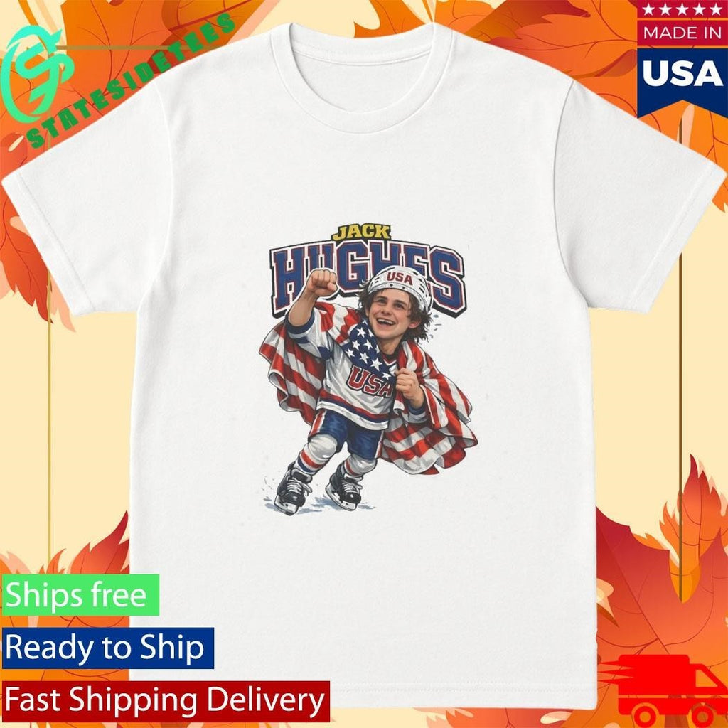 Men’s Hockey Jack Hughes Caricature Shirt Unisex , , , Long Sleeve Tee