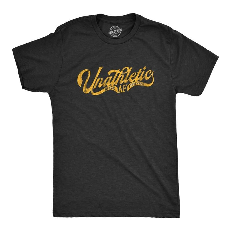 Unathletic AF Funny Sarcastic Fitness Novelty Guys T-Shirts