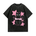Meowgic Cat Star Y2k Vintage Dark Rock Spider Slogan Y2k Cat Shirt & Womenswear Tops Streetwear T-Shirts