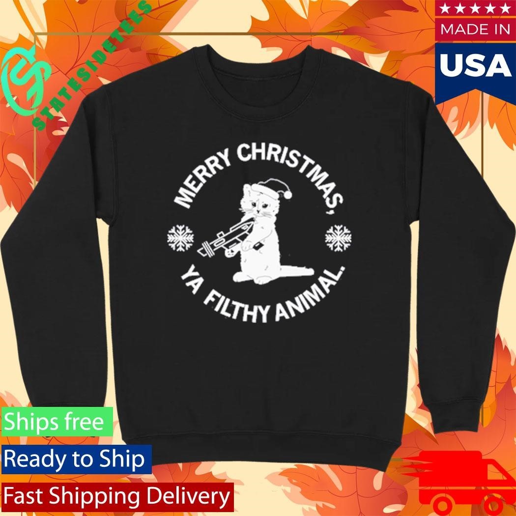Merry Christmas Ya Filthy Animal Shirt Unisex , , , Long Sleeve Tee