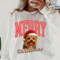 Merry Yorkie Dog Festive Custom T-Shirts
