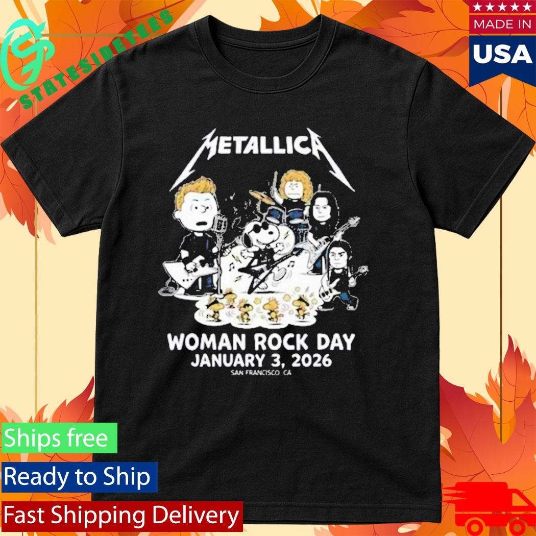 Metallica x Peanuts Women Rock Day 2026 On January 3 2026 San Francisco CA Shirt Unisex , , , Long Sleeve Tee