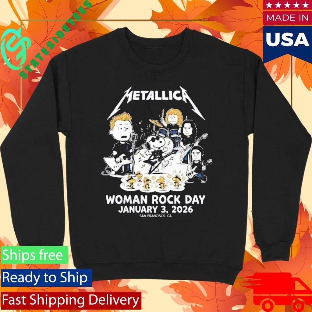 Metallica x Peanuts Women Rock Day 2026 On January 3 2026 San Francisco CA Shirt Unisex , , , Long Sleeve Tee