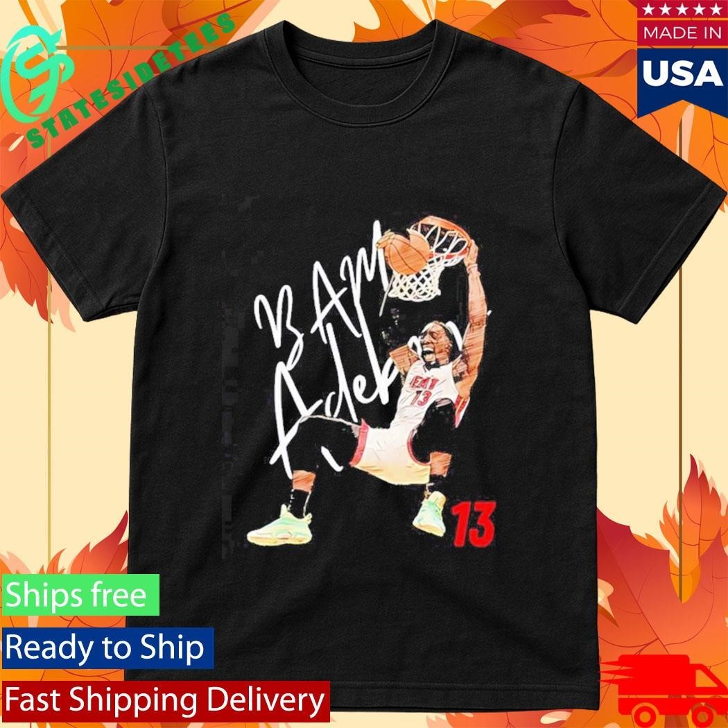 Miami Bam Adebayo #13 Dunk Basketball Cartoon Shirt Unisex , , , Long Sleeve Tee