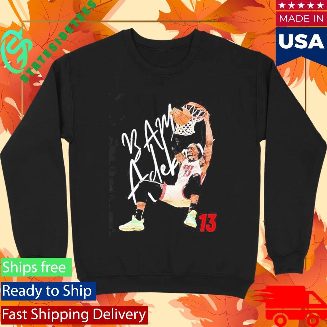 Miami Bam Adebayo #13 Dunk Basketball Cartoon Shirt Unisex , , , Long Sleeve Tee