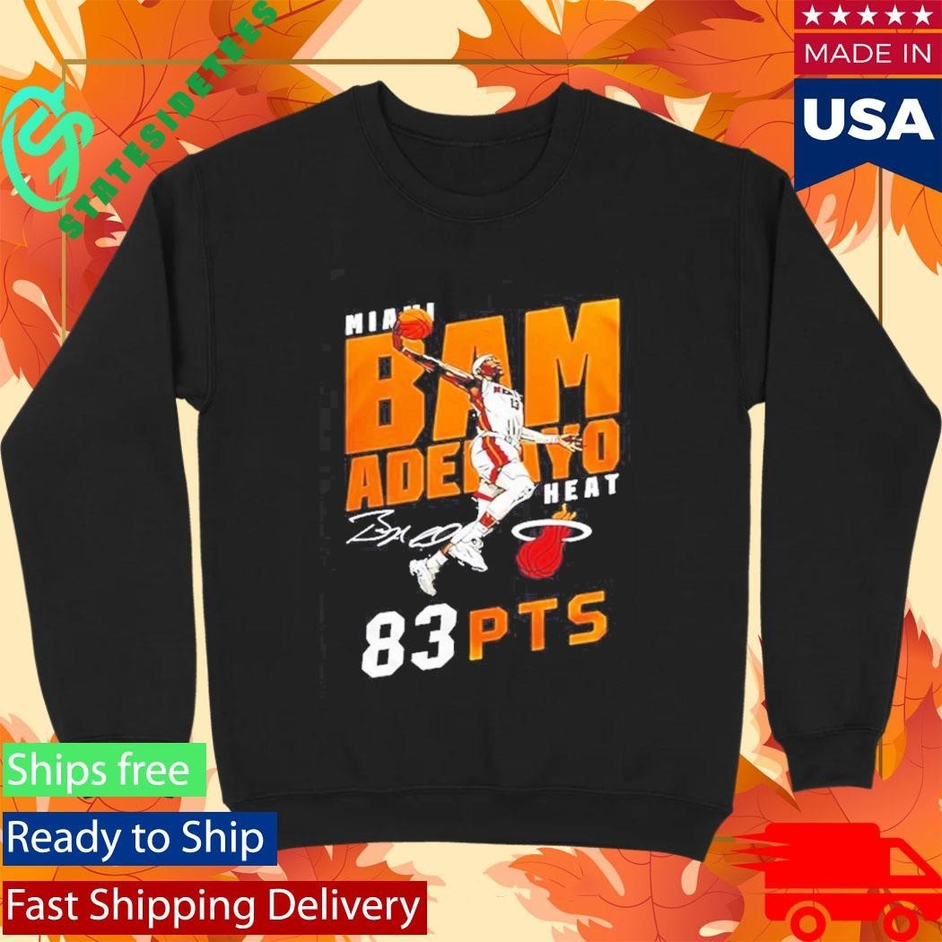 Miami Heat Adebayo 2026 Celebrate 83 Points History Graphic Shirt Unisex , , , Long Sleeve Tee