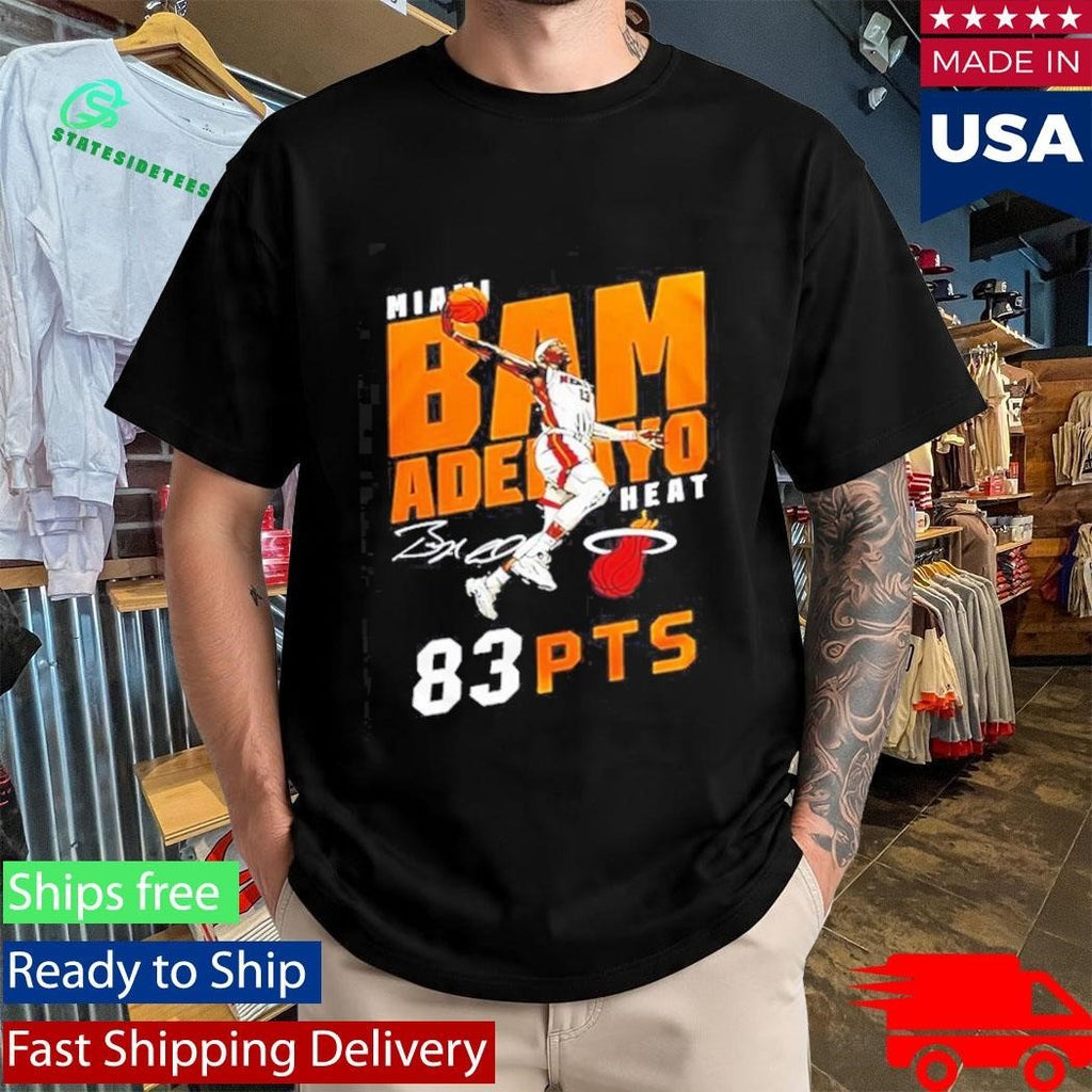 Miami Heat Adebayo 2026 Celebrate 83 Points History Graphic Shirt Unisex , , , Long Sleeve Tee