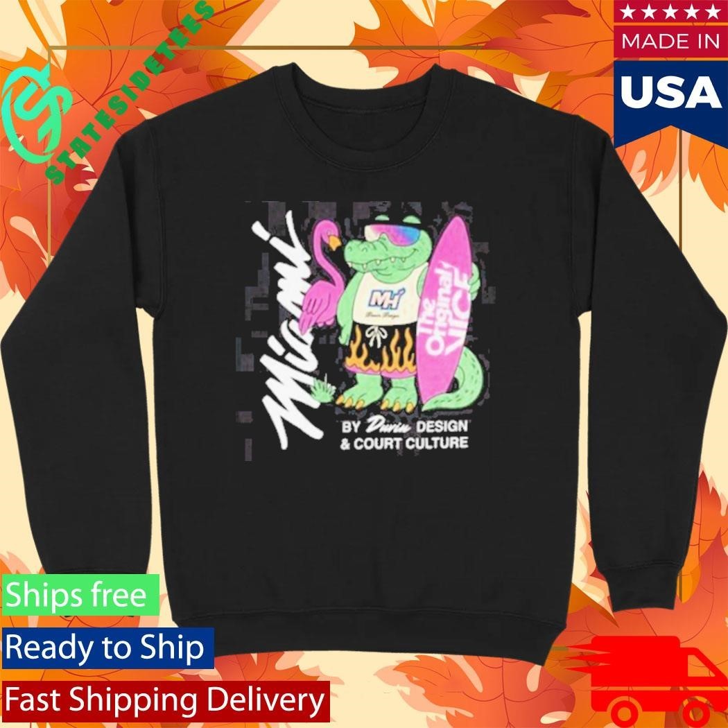 Miami Heat Court Culture X Duvin Flame Surf Shirt Unisex , , , Long Sleeve Tee