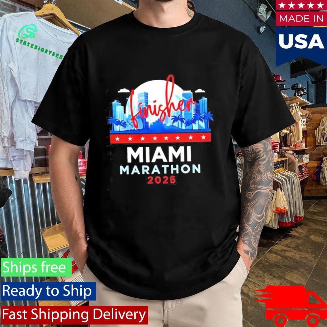 Miami Marathon Finisher 2026 city skyline Shirt Unisex , , , Long Sleeve Tee