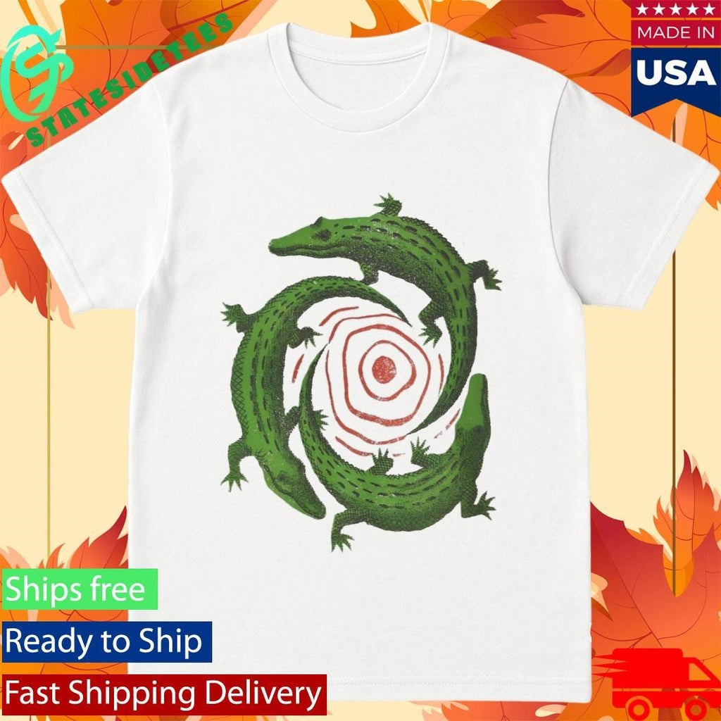 Mid Century Manolo Prieto Three Alligators Swirl Book Cover Shirt Unisex , , , Long Sleeve Tee