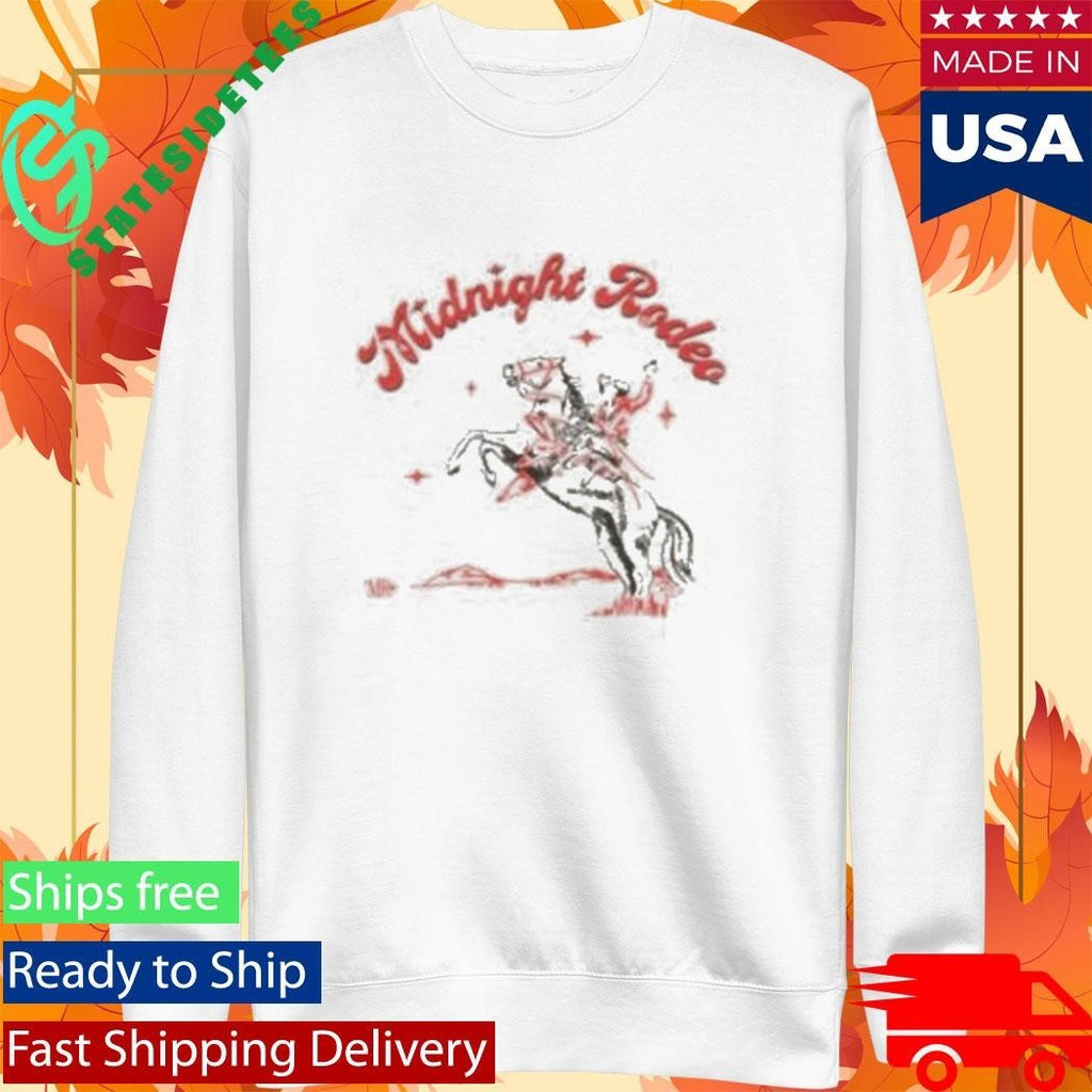 Midnight Rodeo Bucking Bronco Ringer Shirt Unisex , , , Long Sleeve Tee