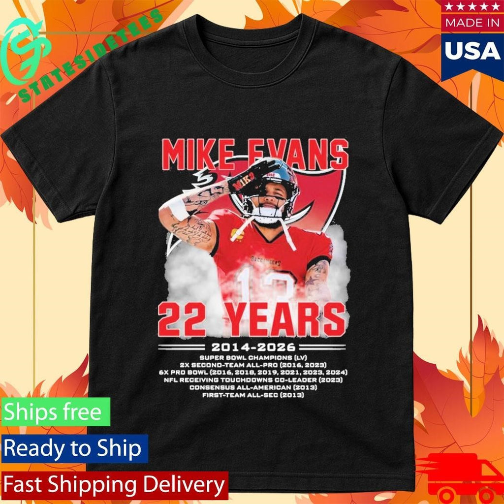 Mike Evans 22 Years Tampa Bay Buccaneers 2014 2026 Unisex , , , Long Sleeve Tee