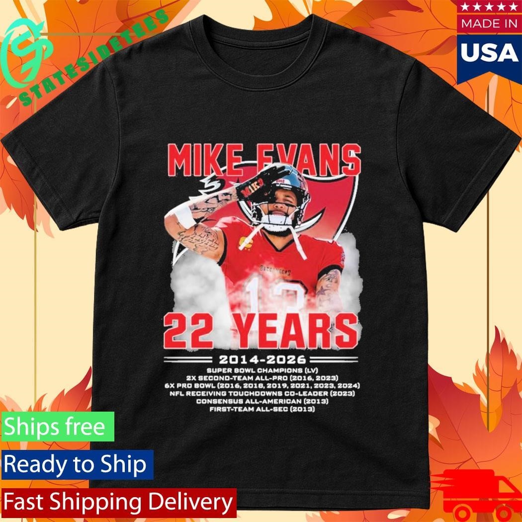 Mike Evans 22 Years Tampa Bay Buccaneers 2014 2026 Unisex , , , Long Sleeve Tee