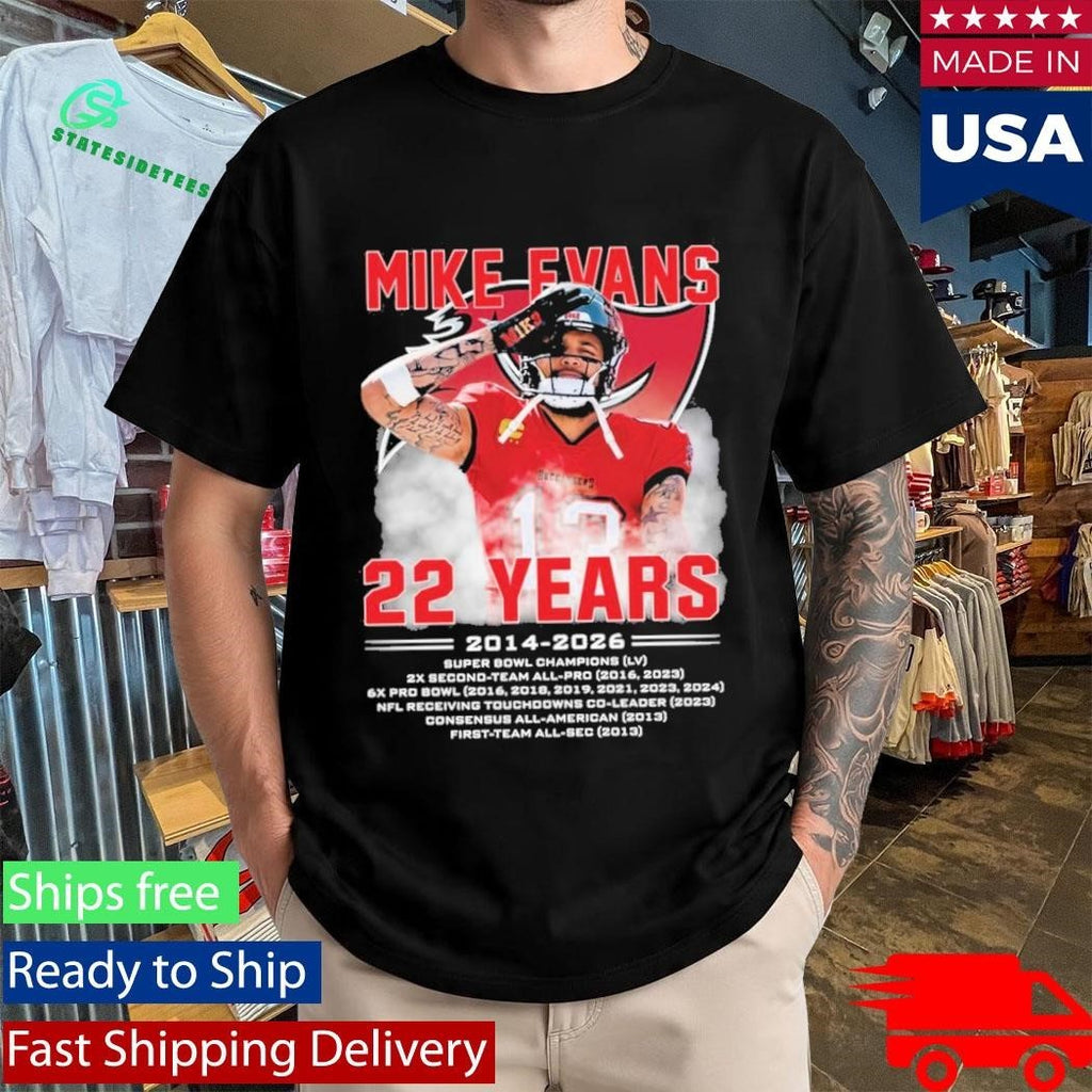 Mike Evans 22 Years Tampa Bay Buccaneers 2014 2026 Unisex , , , Long Sleeve Tee