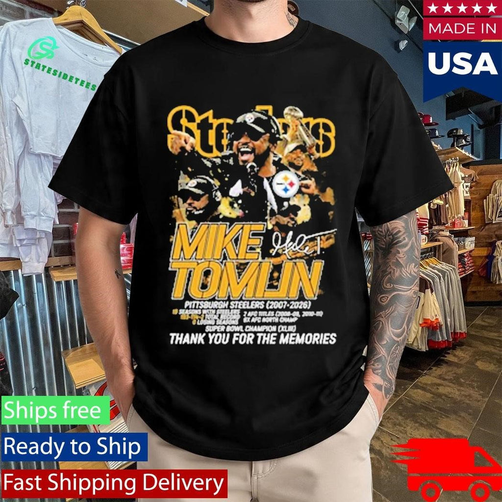 Mike Tomlin 2007 2026 Thank You For The Memories Signature Shirt Unisex , , , Long Sleeve Tee